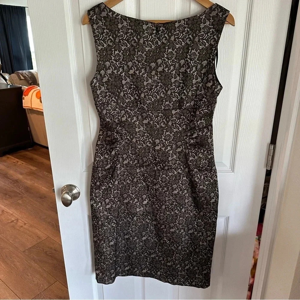 Jessica H Cocktail Sleeveless Black Floral Lace Dress Size 12 - Picture 3 of 13